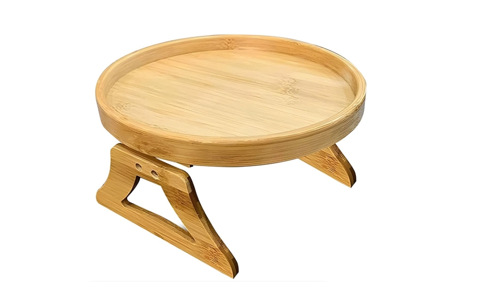 Foldable Bamboo Sofa Arm Tray Table