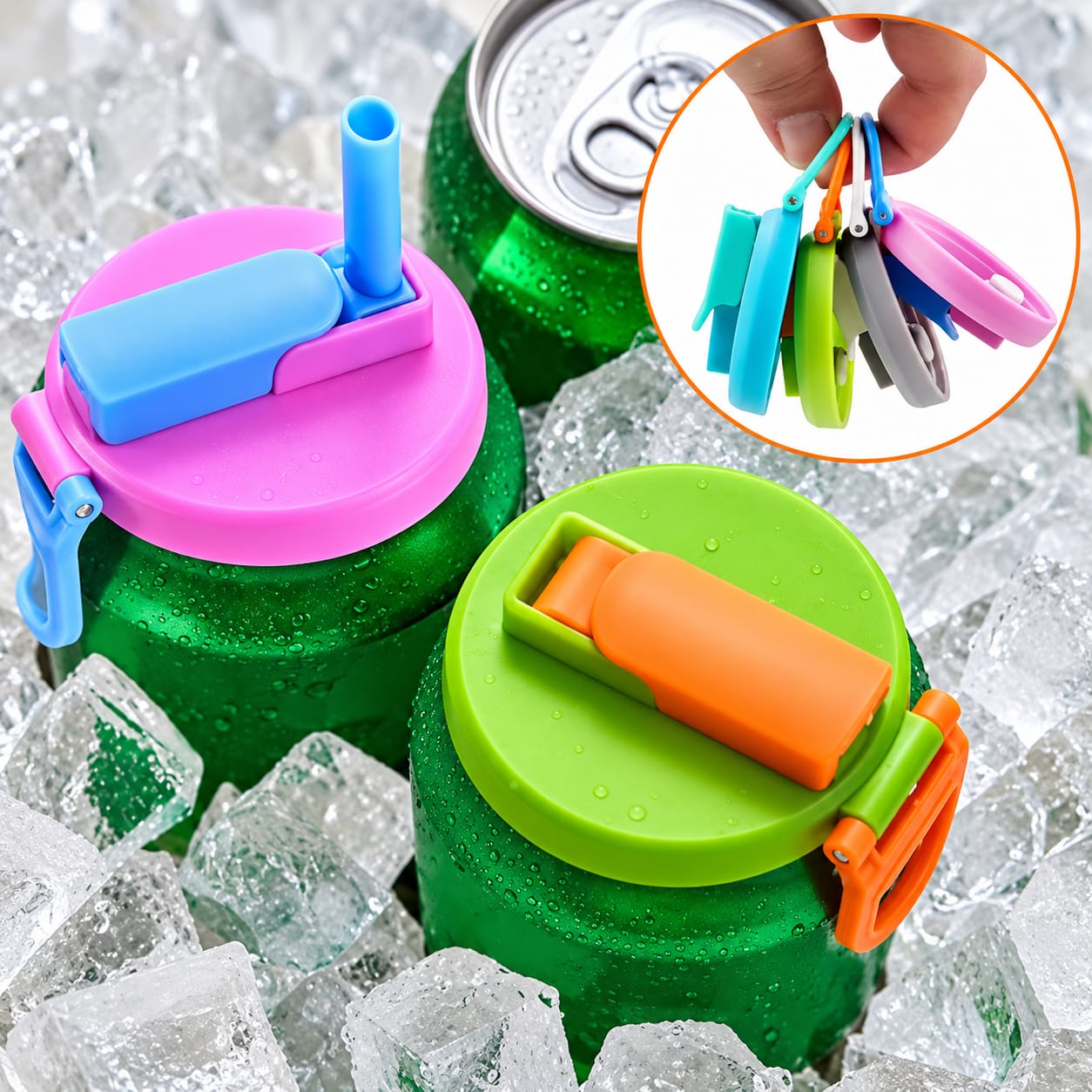 4pcs Reusable Soda Can Lid Set