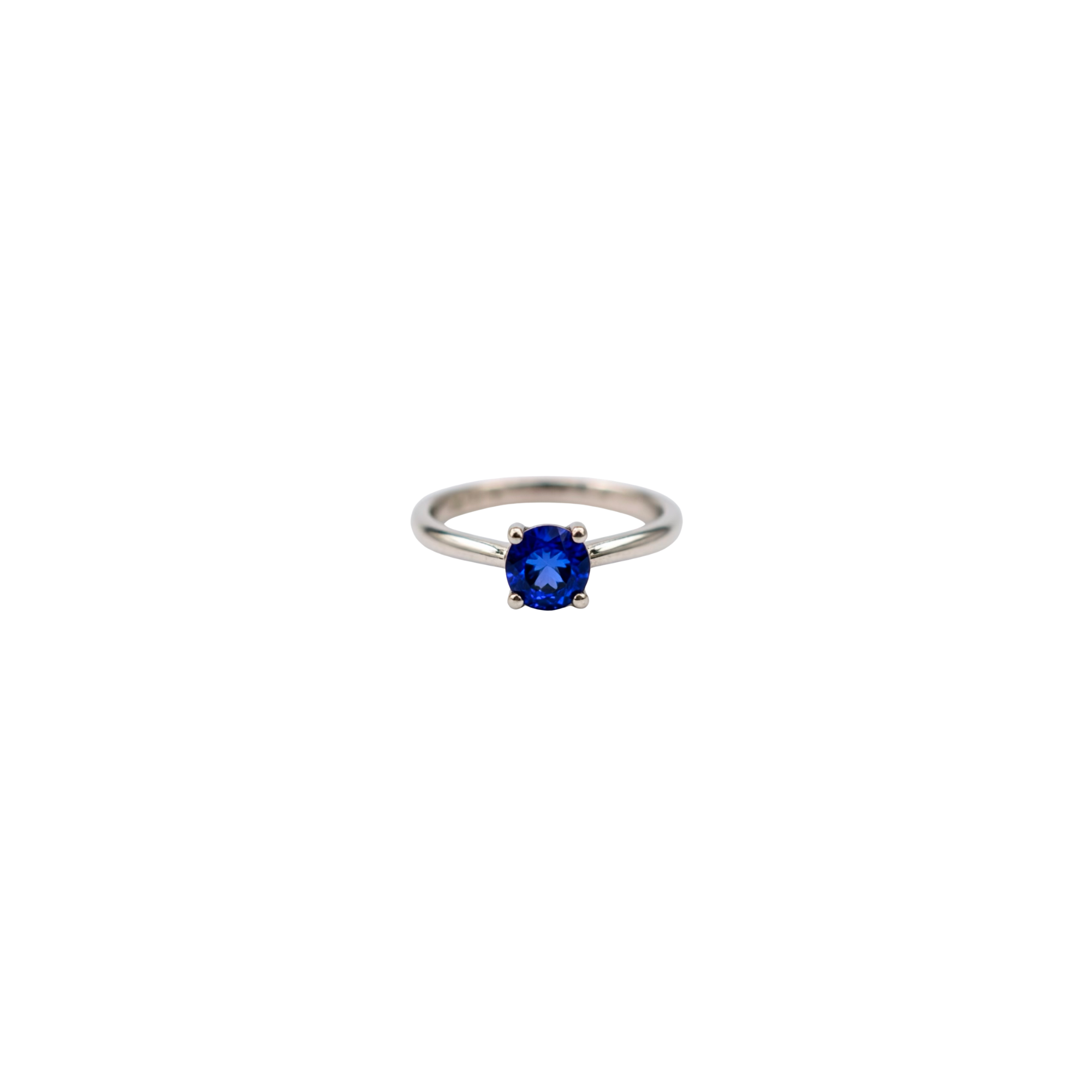 9ct White Gold Blue Stone Solitaire Ring