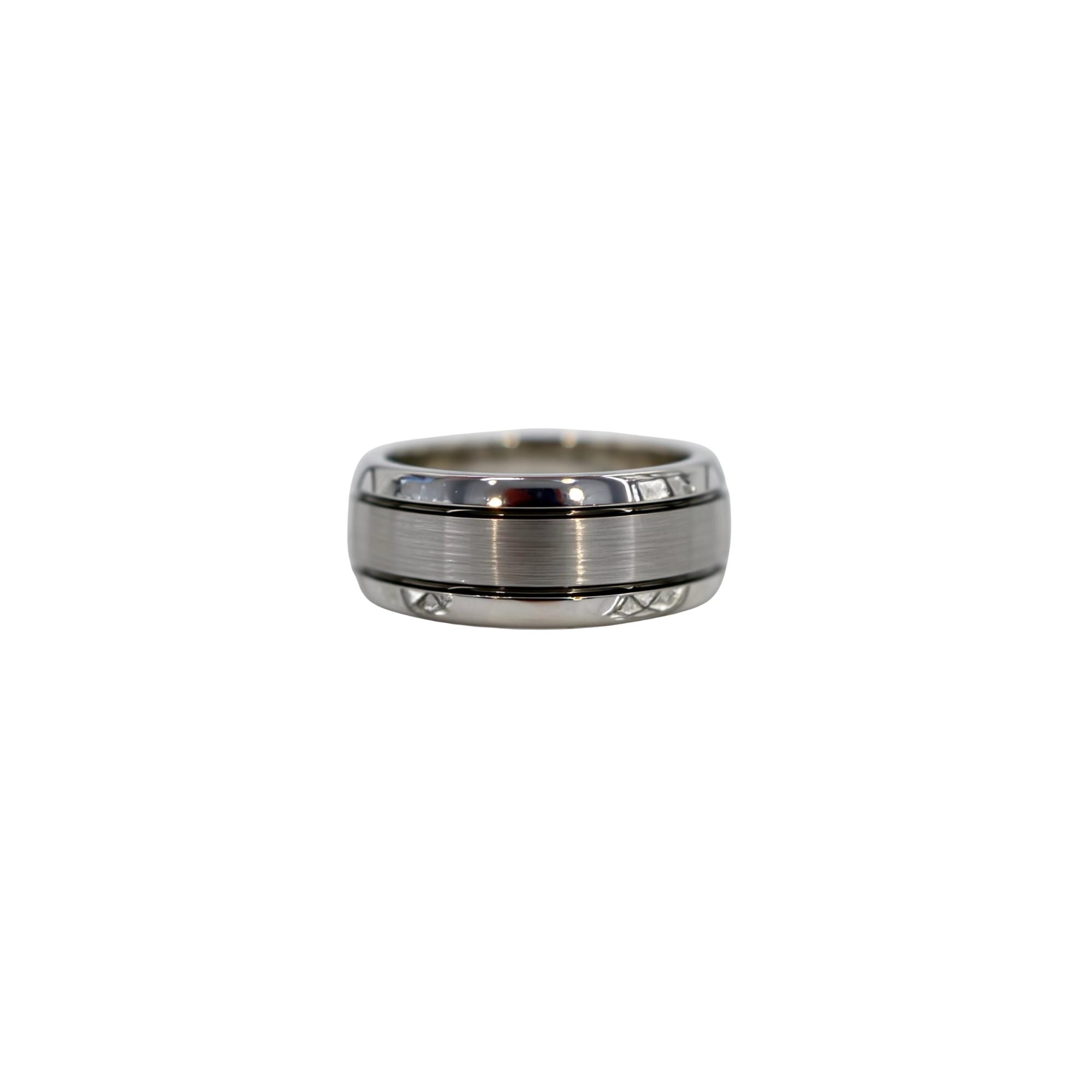 T-Man Silver Tungsten Ring with Stones