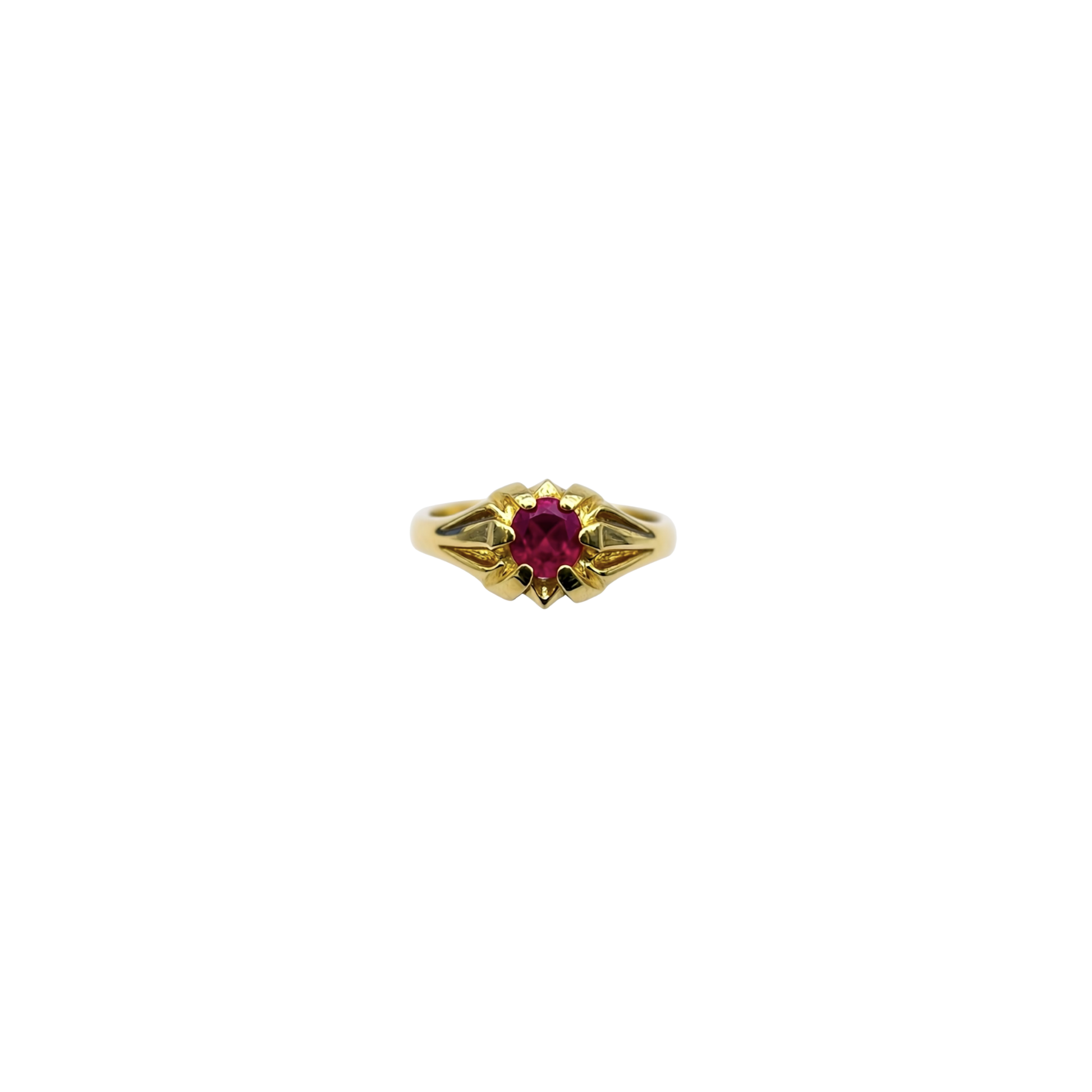 9ct Gold Red Stone Ring
