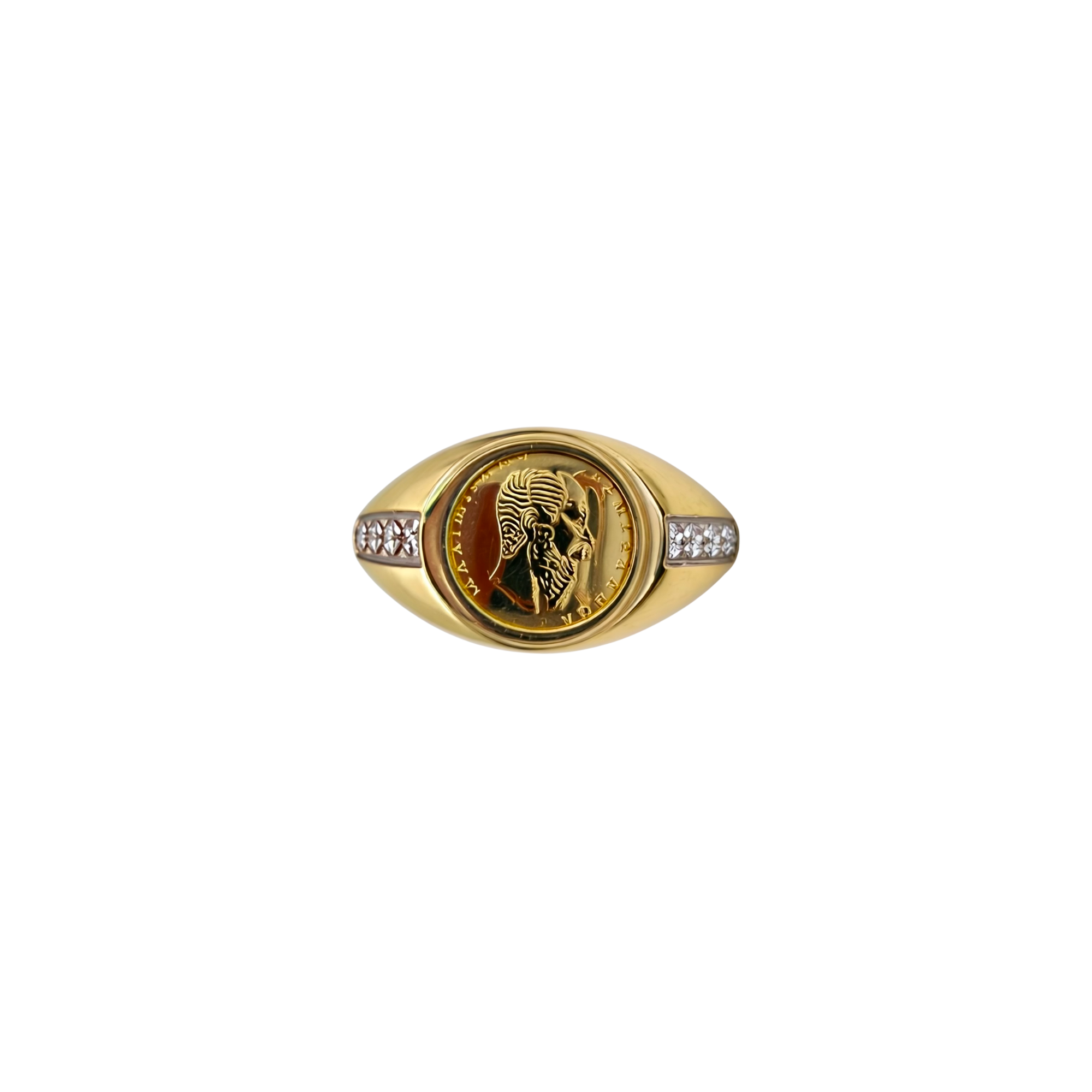 Gold Coin Signet Ring